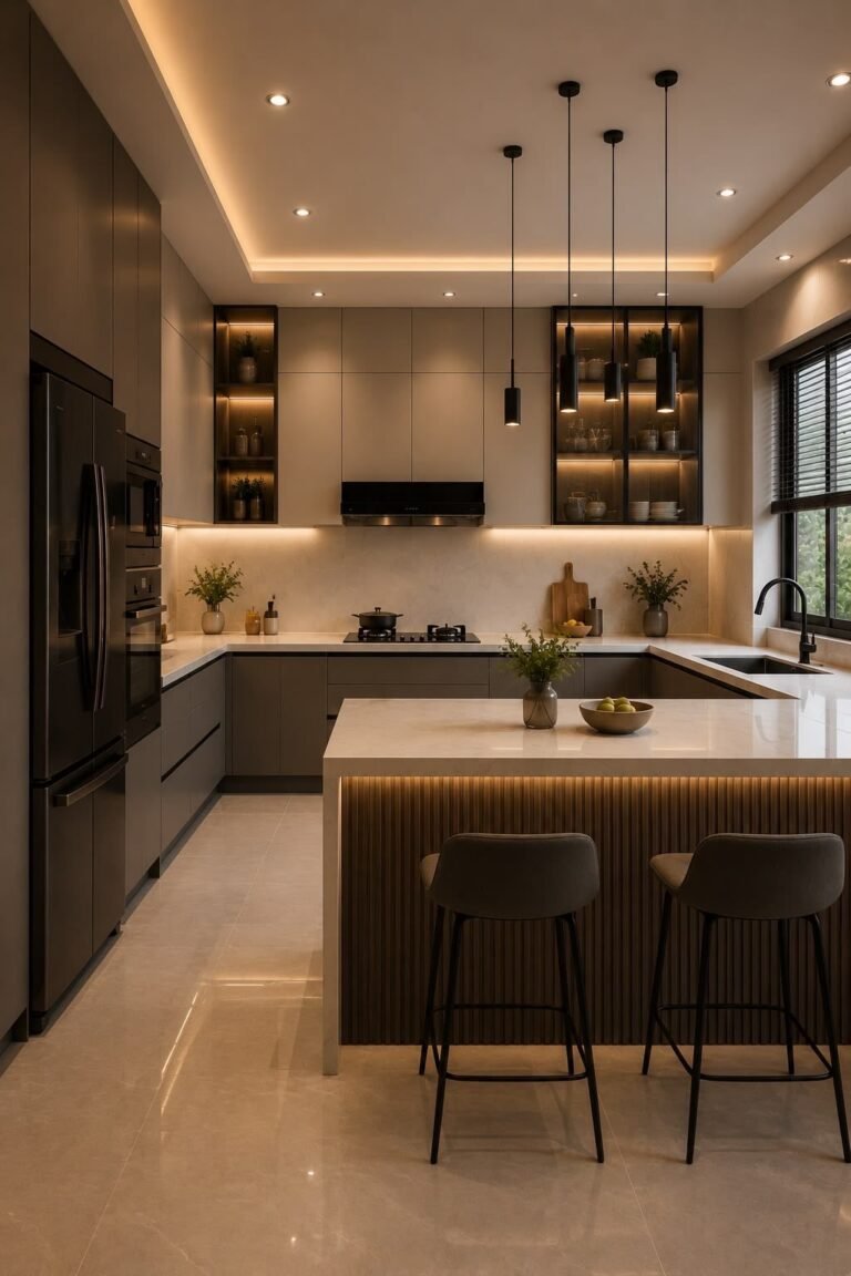 Reçine Yapı Ada tezgahlı modern mutfak